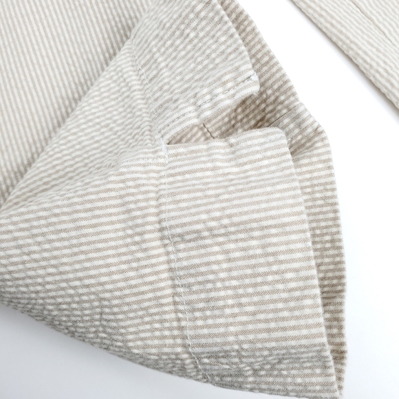 New L. L. Bean Cream White Gingham Stripe Capri 6 - Picture 5 of 9